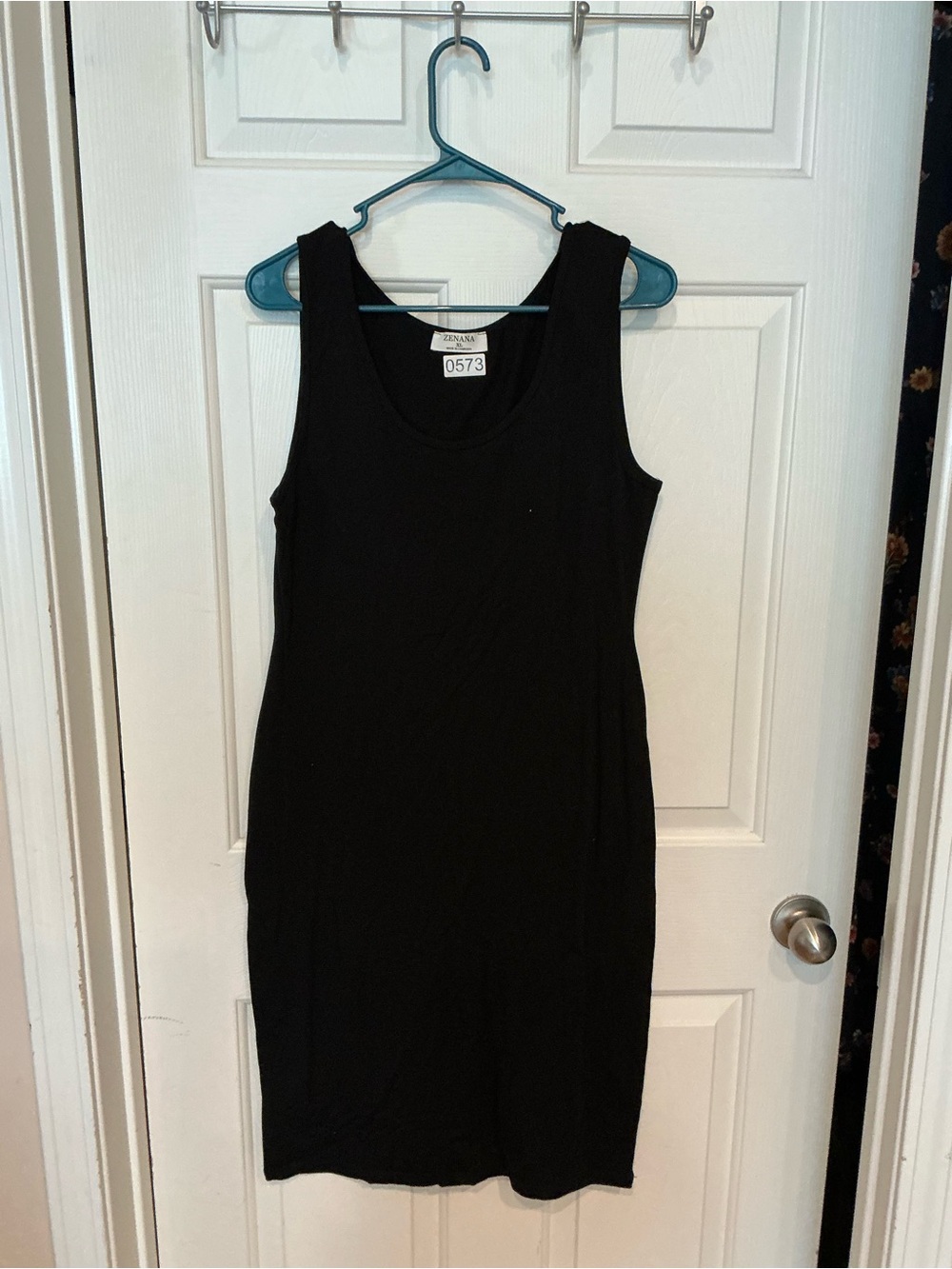 Sleeveless Midi Tank Dress in Black
